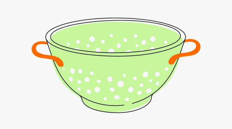 Colander representing the filtering process for creator tier decisions