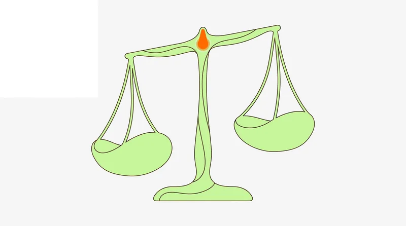 Agency vs in-house — scales illustration representing the balance between outsourcing and building internally