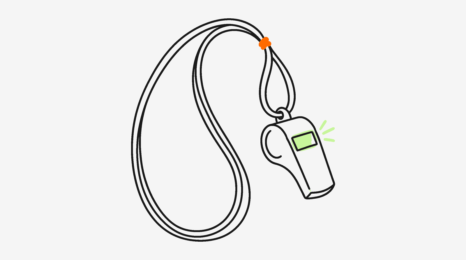 Tactical whistle on a lanyard, representing the 48-hour TikTok Shop return response trigger for sellers
