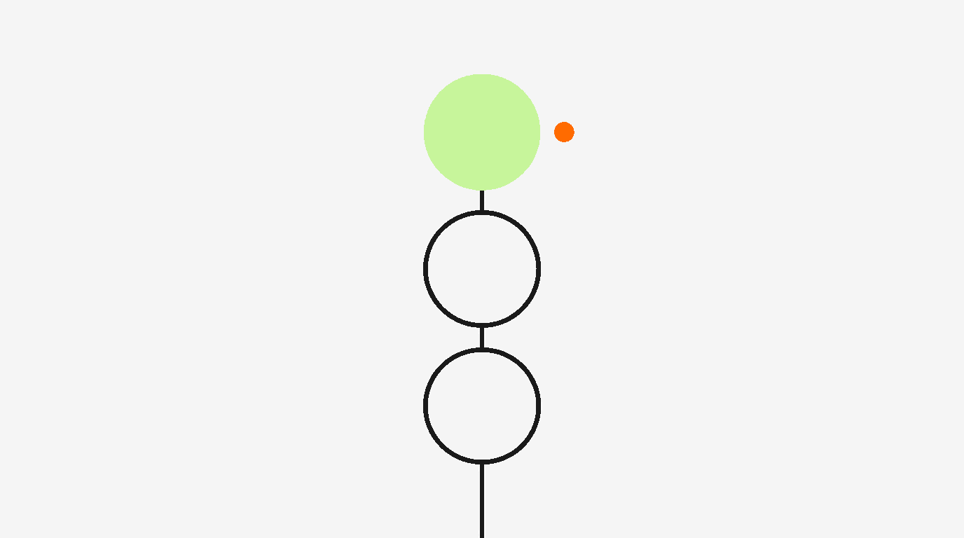Vertical three-circle traffic signal with the top lime circle filled and the lower two as outlines, illustrating the Shop Health Score Green / Yellow / Red tiers and the Seller Performance Score thresholds.