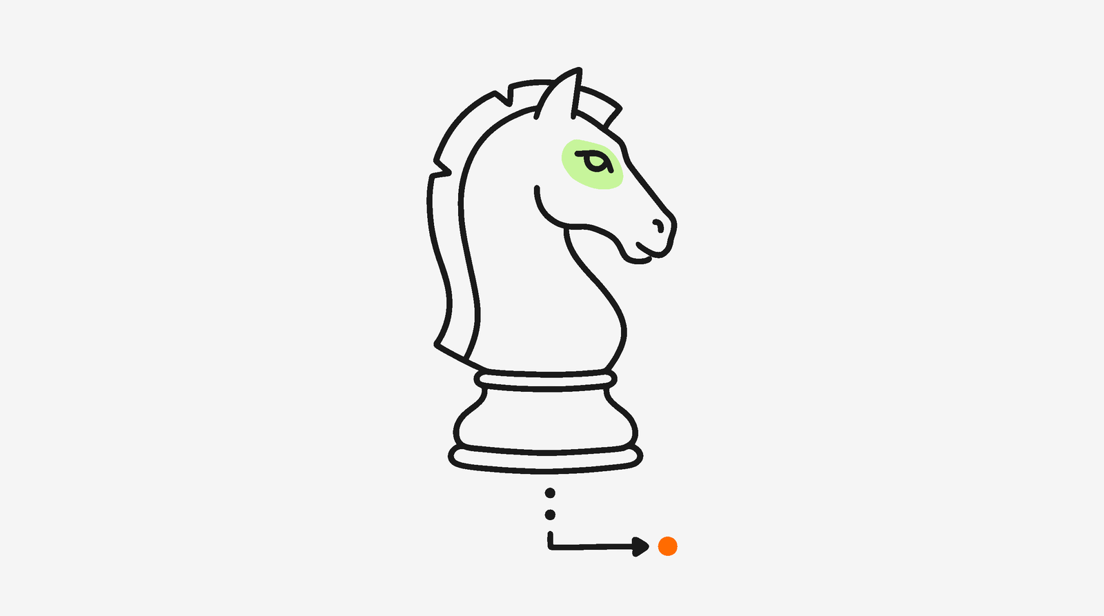 Chess knight depicting the creator manager to strategist role transition