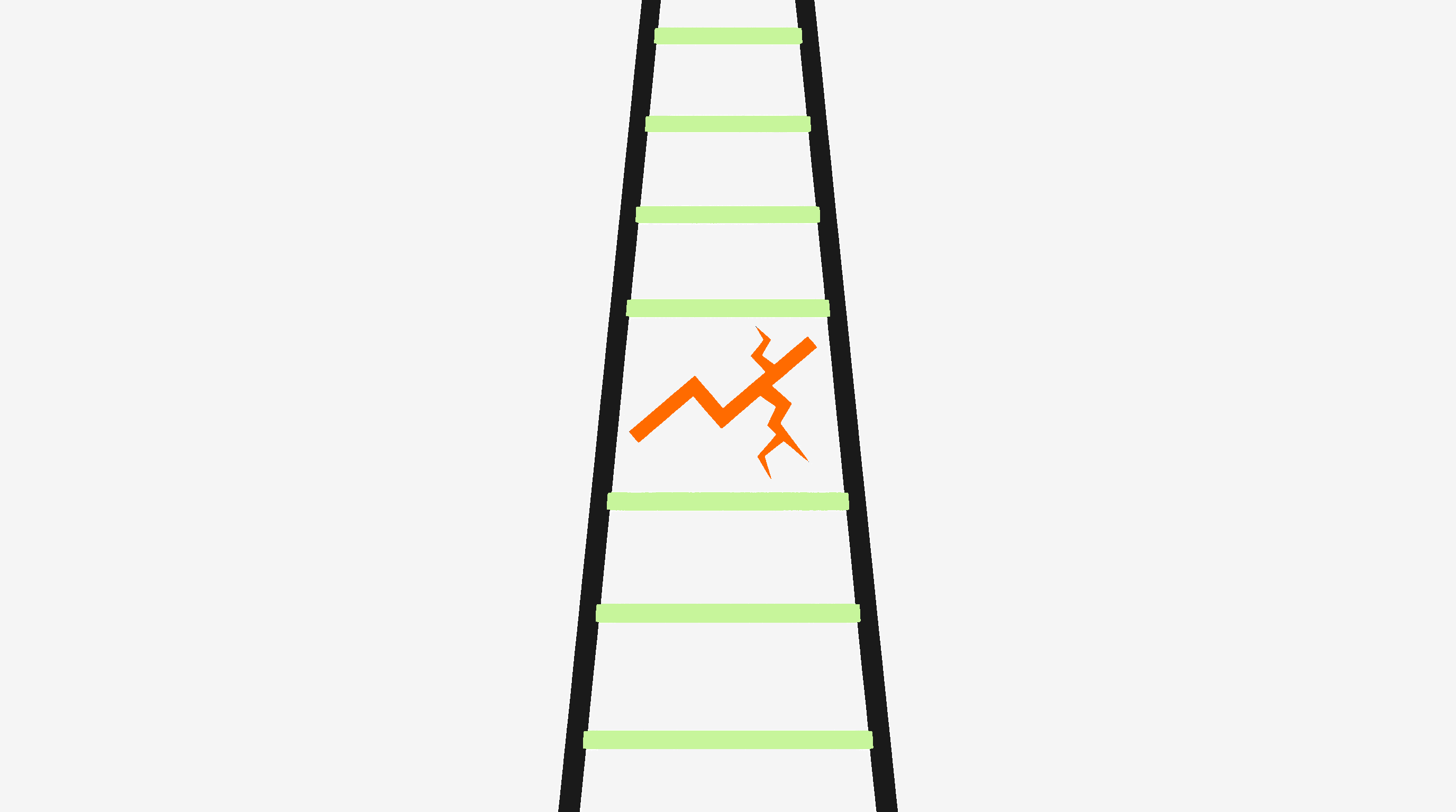 Broken ladder with missing rung representing common tier program mistakes ... TikTok Shop creator tiers
